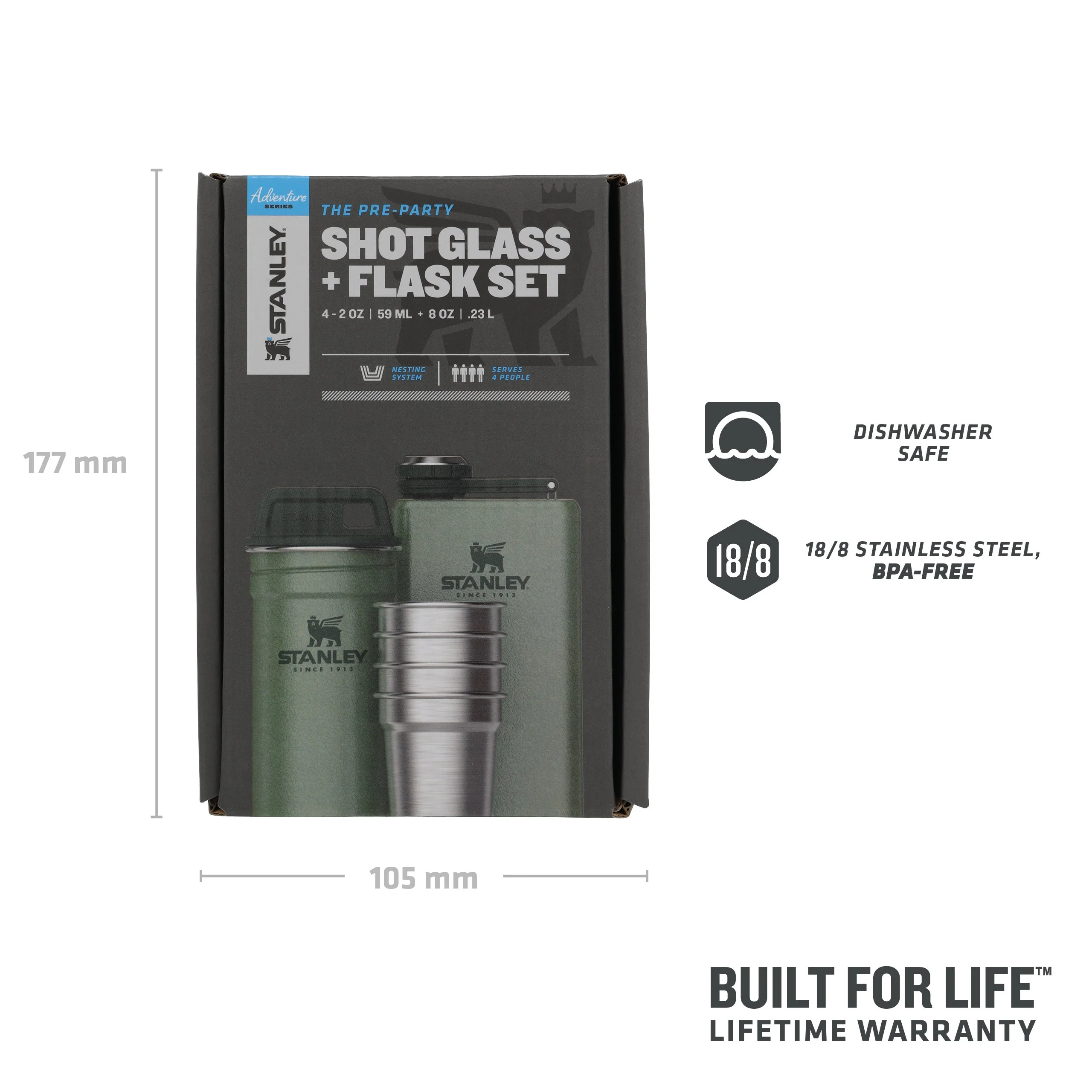 Adventure Pre-Party Shot Glass + Flask Set - Image 3